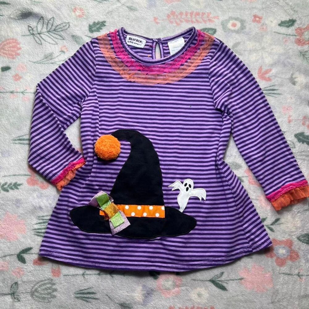 Halloween Witch Hat Shirt 6 Ghost Bow Ribbon Striped Y2K Kidcore Retro 90s 2000s